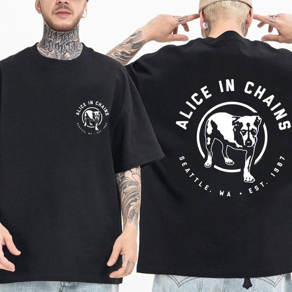 Rock Band Alice in Chains Album Graphic Tshirts Men Women Vintage Gothic Punk T Shirts Mens Casual Oversized Cotton Tee Shirt