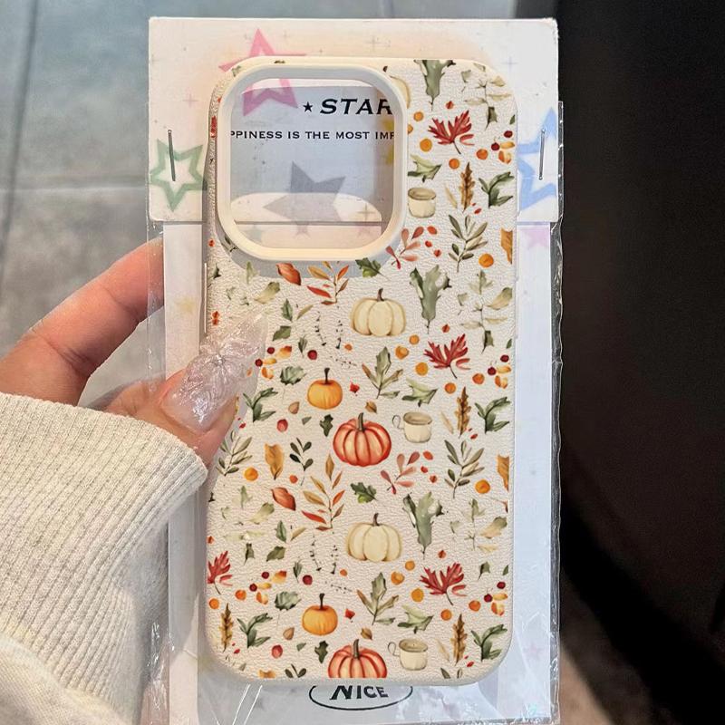 Autumn Leaf Pumpkin Coffee Pattern Phone Case For Xiaomi Redmi Note 14 13 Plus 12 11 10 13 Pro Plus 4G 5G Shockproof Soft Cover