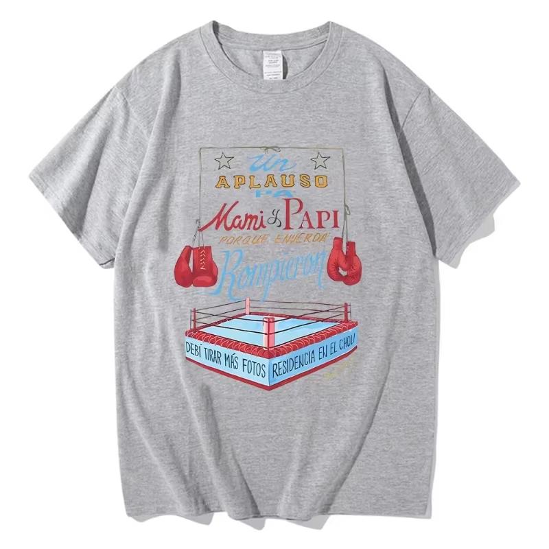 Bad Bunny DTMF Boxing‑Merch Graphic Print Unisex High‑Quality Pure Cotton Fun Loose Casual Fashion Women And Men T-Shirt