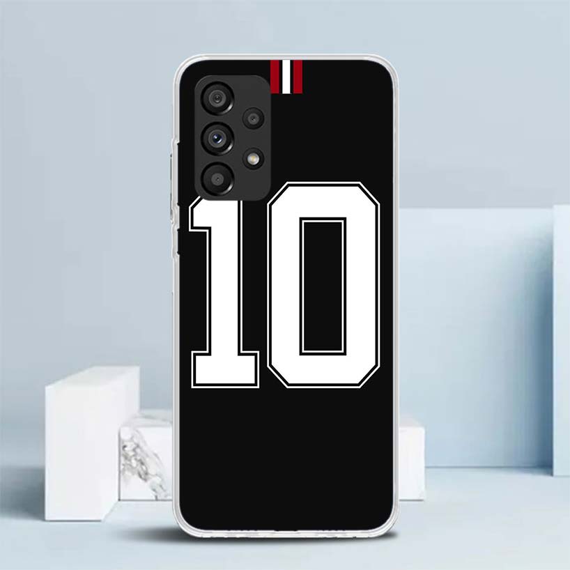 FootBall Number 7 10 30 Soft Cover for Samsung Galaxy A17 A37 A57 A16 A26 A36 A56 A15 A14 A55 Phone Case A13 A53 A25 A35 A24 A34