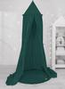 Set: Hanging Cotton Canopy for a Children's Room and a Mat with a Ruffle - Bottle Green