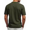 Men Henley Neck Short Sleeve T Shirt With Chest Pocket Casual Solid Color Tops