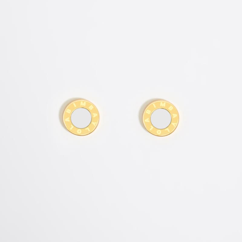 

BIMBA Y LOLA [24FW] BIMBA Y LOLA Ivory Logo Mini Gold Hoop Earrings B246AIW007IVF Ivory_FREE