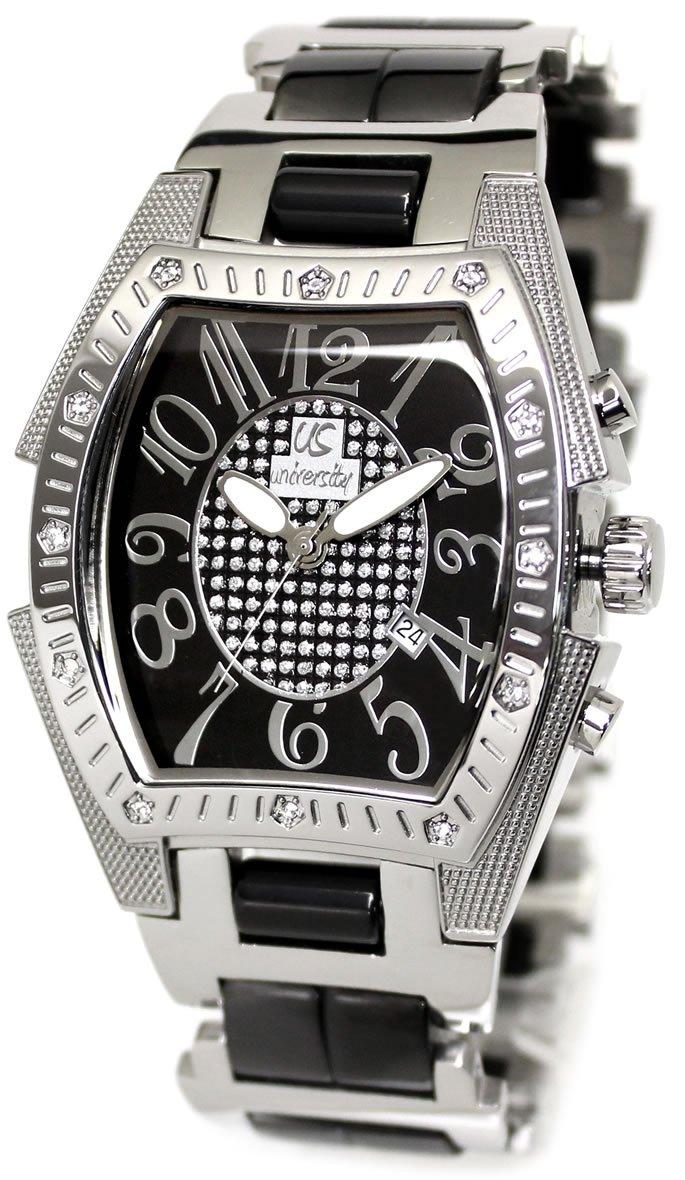 

[University] university wristwatch tonneau type analog wristwatch US-203-BK men s [item]