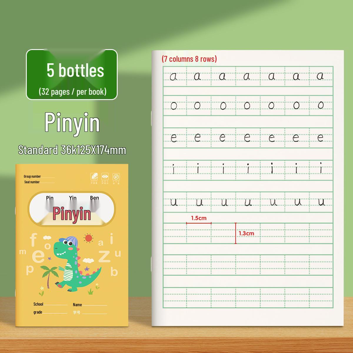 Tian Zi Ge Kindergarten Pinyin & Math Practice Workbook for Primary Students