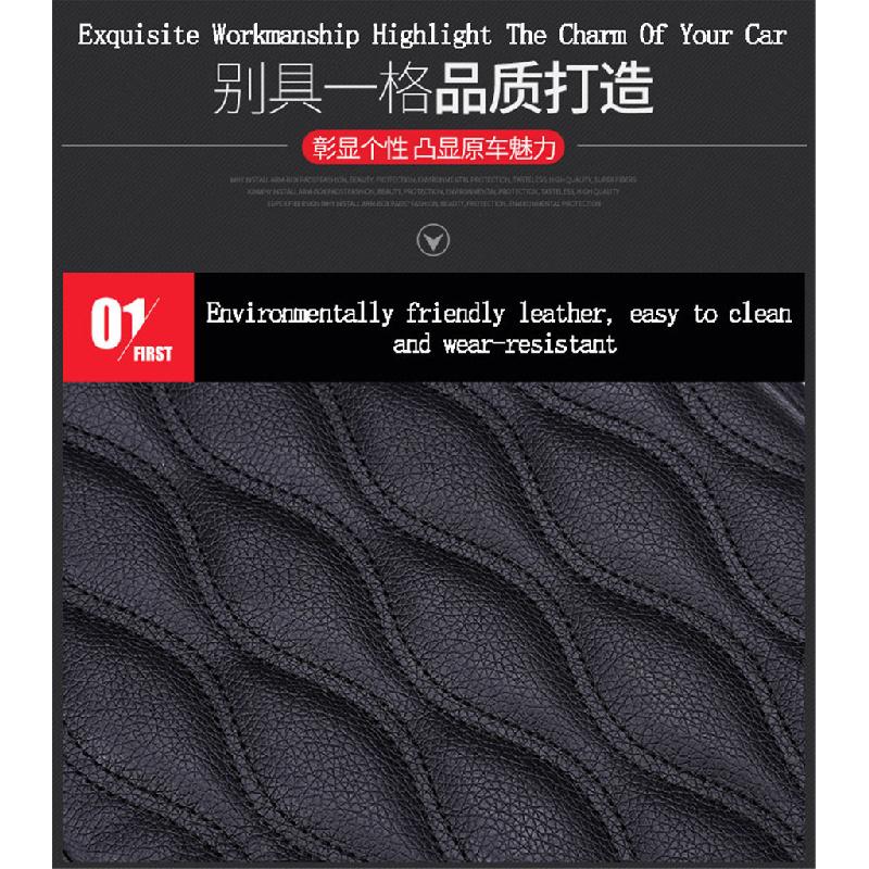 Grey Leather Car Center Console Box Armrest Cushion Cover Arm Rest Pad Universal