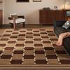 French Retro Luxury Area Rug for Living Room Bedroom Brown Floor Mat Machine Washable Sofa Coffee Table Carpet Rugs for Bedroom