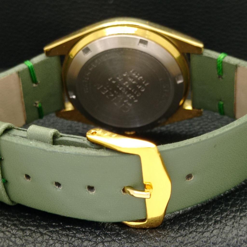 AUTOMATIC VINTAGE REFURBISHED CITIZEN 8200 JAPAN MENS GREEN DIAL WATCH A436281-2 R128-a436281