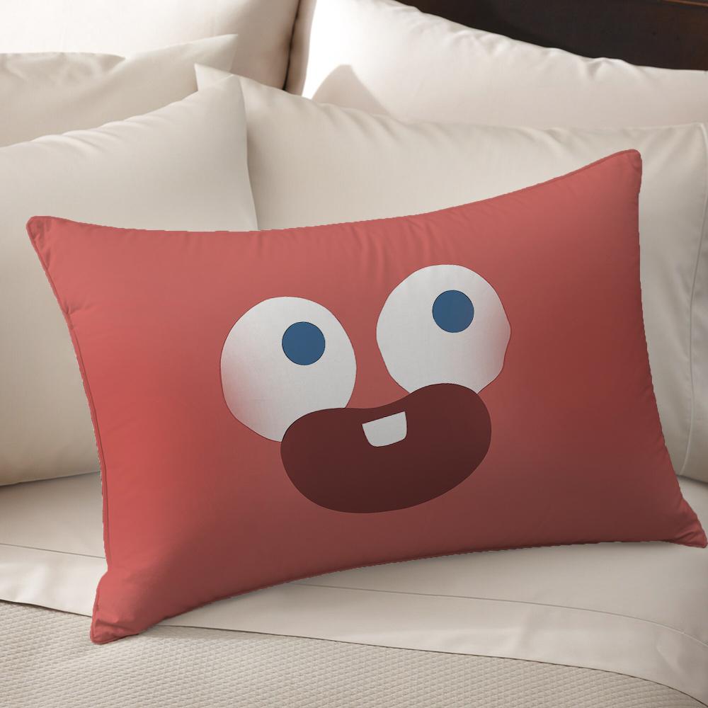 Oreiller de canapé salon baie vitrée expression drôle dessin animé coussin couleur unie tête de lit dossier taie d'oreiller rectangulaire 40x60cm 30x50cm