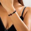 Halloween Blood Drip Ruby Necklace Female, Dark Bat Portrait Tassel Water Drop Sweet Cool Necklace
