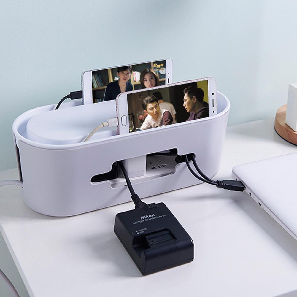 Multifunction Cable Storage Box Case Power Strip Wire Management Socket Safety Tidy Organizer