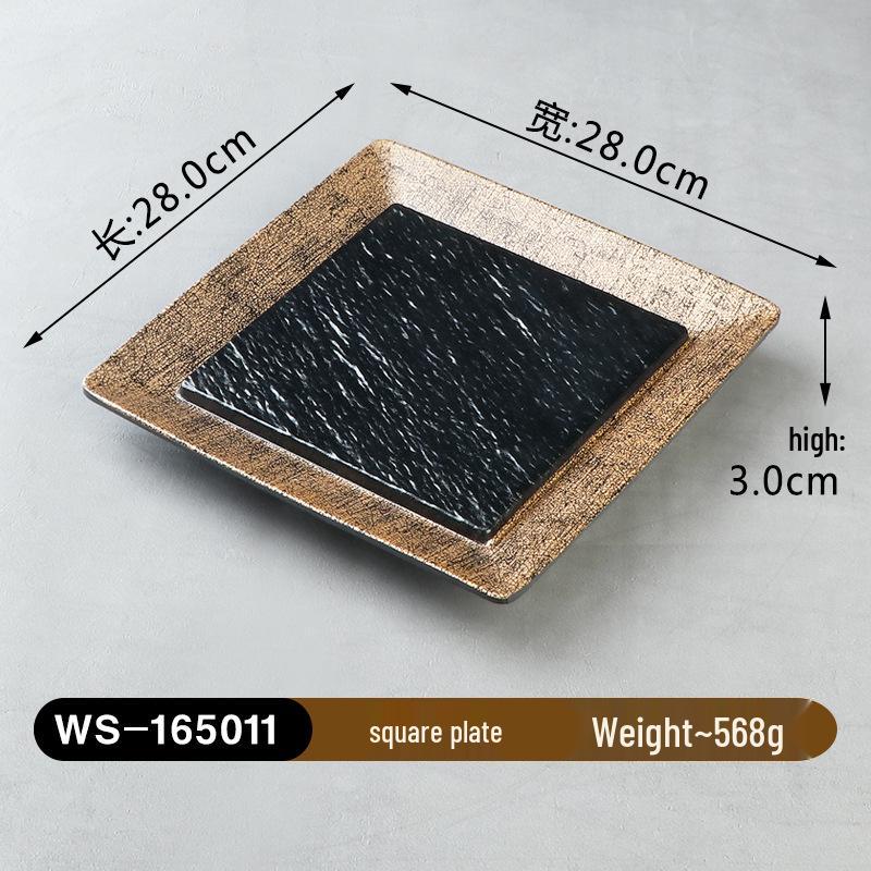 Melamine Imitation Porcelain Hot Pot & BBQ Plate with Handle