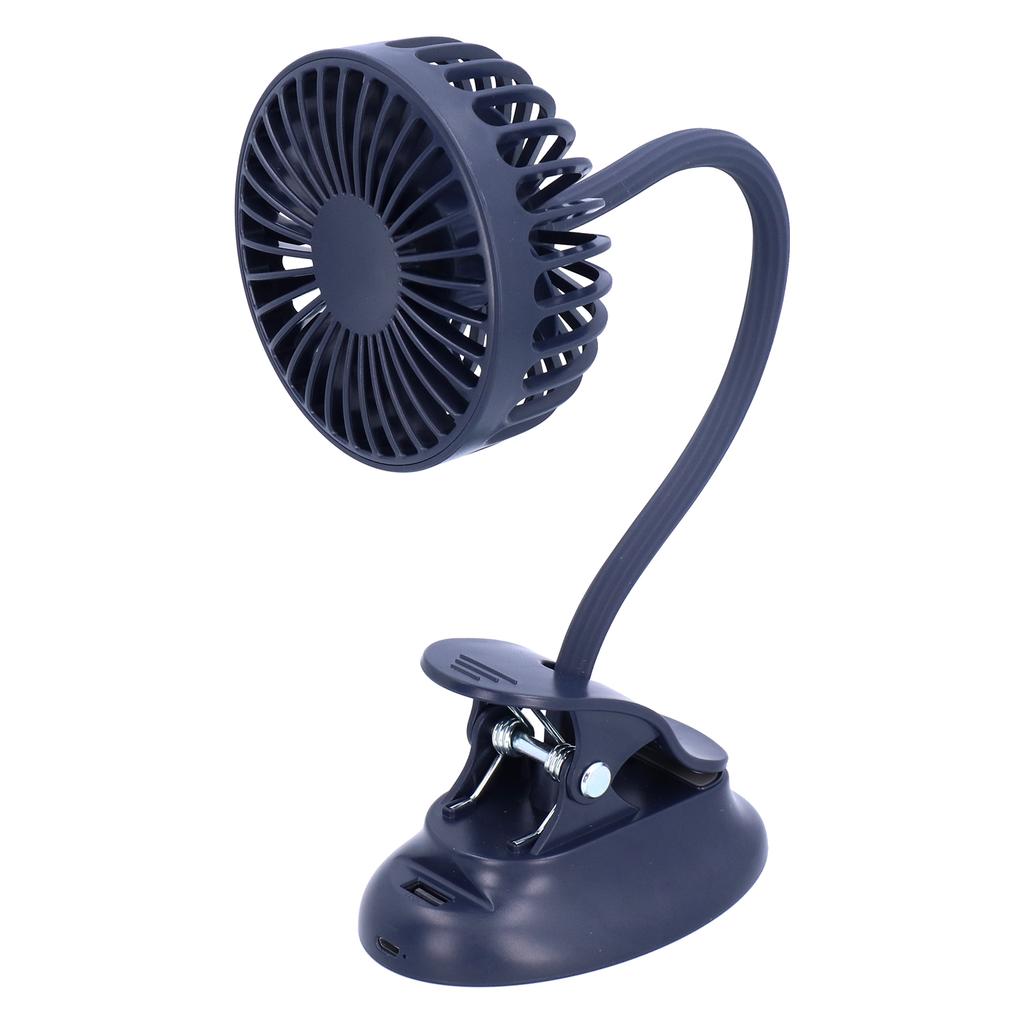 Bendable Small Fan Dark Blue USB Adjustable Angle Clip Fan for Home Dormitry School Outdoor