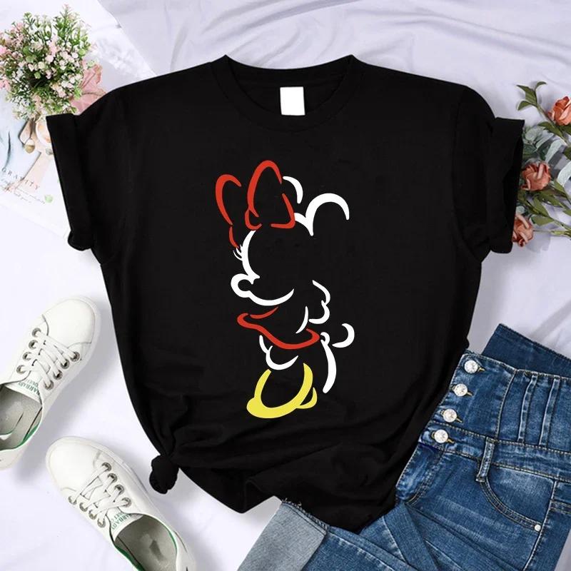 90s Mickey Print Tshirts for Women Fashion Minnie Mouse T Shirt Streetwear FeUnisex Clothes Disney Tshirt