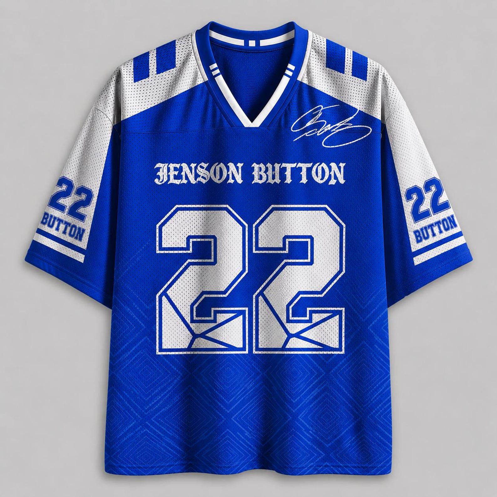 Jenson Button #22 Vintage Racing Jersey – Signature Edition Unisex Shirt 3XL