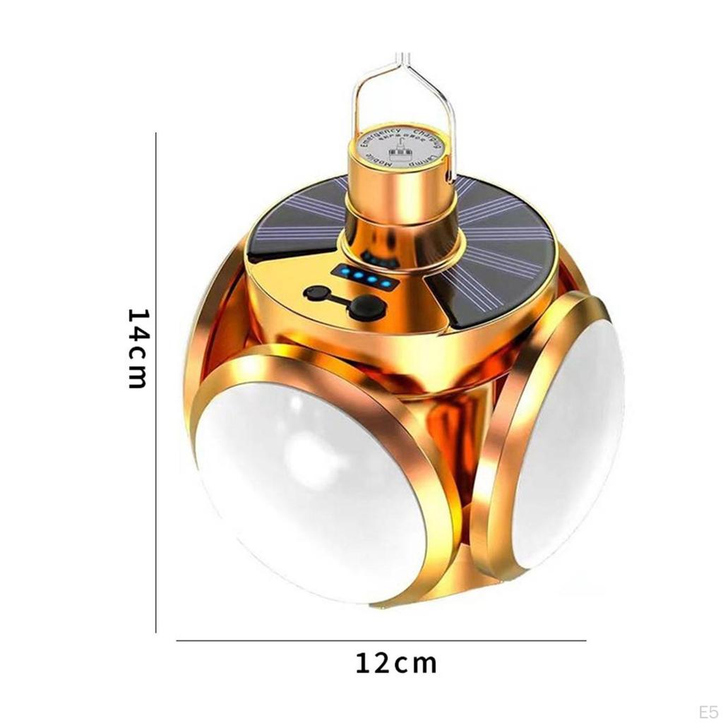 Foldable Football Bulb Solar Light 4 Leaves Outdoor Camping Torch Adjustable Lights Flashlight