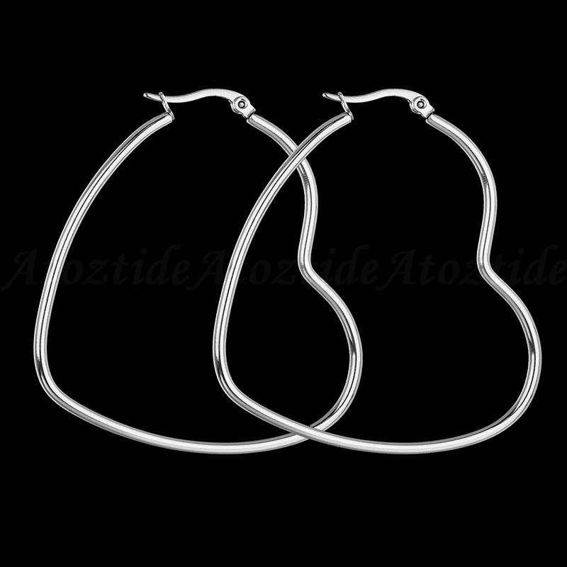 

Atoztide 30-100mm Exaggerated Geometric Smooth Big Circle Hoop Earrings Women Basketball Wives Earrings Heart Ear Loop Party 70mm