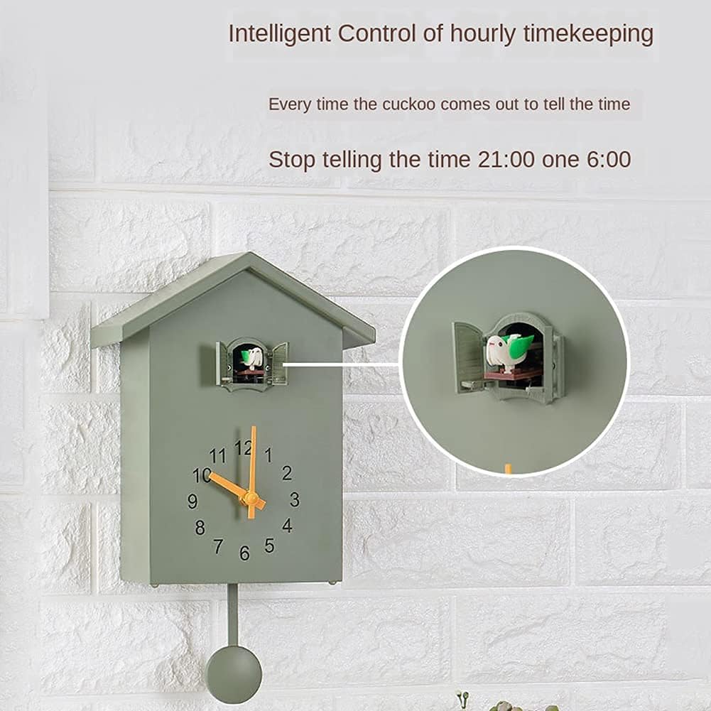 Nordic Style 10inch Cuckoo Wall Clock - Modern Minimalist Bird Chime Clock for Stylish Home Decor & Living Room Decoratio