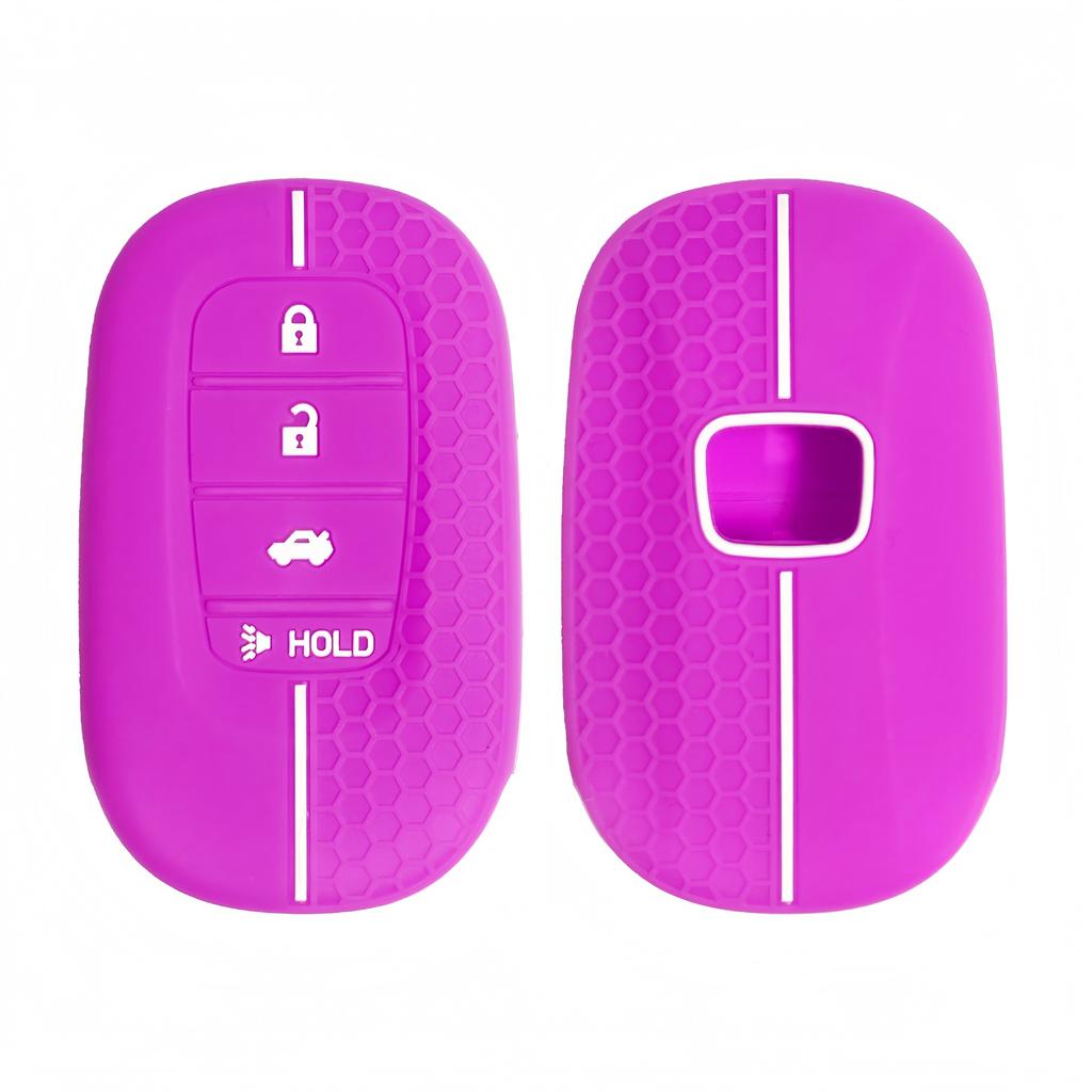 Silicone Rubber Key Fob Cover Compatible With Honda - Accord Civic Cr-V Sport Si Ex Ex-L Touring 4 Buttons Smart Key