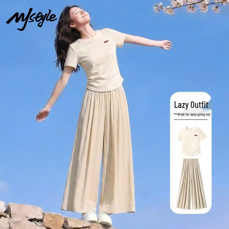 MJ Style Women s Summer Shirred Two-Piece Set XL