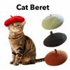 Fashion Adjustable Wool Puppy Beret Mini Comfortable Beret Style Headwear Wool Pet Hat Pet Supplies