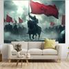 Tapiz de Caballero Medieval con Bandera Perfecto para Añadir Estilo Histórico y Dramático a la Decoración de Cualquier Habitación Ideal para Uso Doméstico