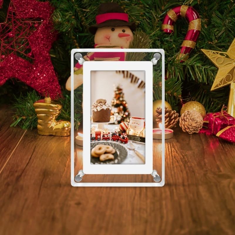 5Inch Acrylic Video Photo Frame Automatic Rotation Feature 1200mAh Rechargeable Battery For Home and Office Decoration