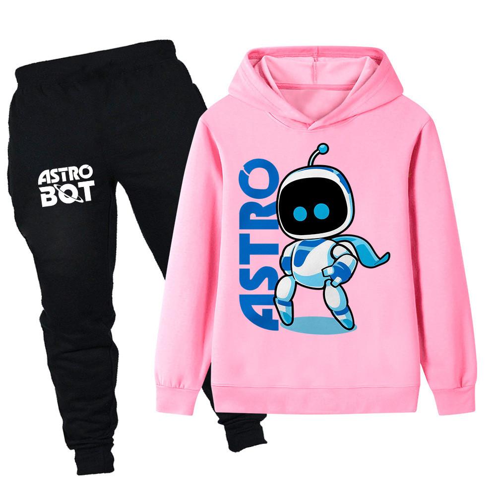 

PB1337 Kids Boys Girls Astro Bot Printed Long Sleeves Hoodie Trousers Sets 110cm