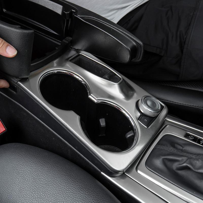 Car Silver Stainless Steel Console Water Cup Holder Frame Cover Trim for Mercedes Benz GLK X204 2008-2015