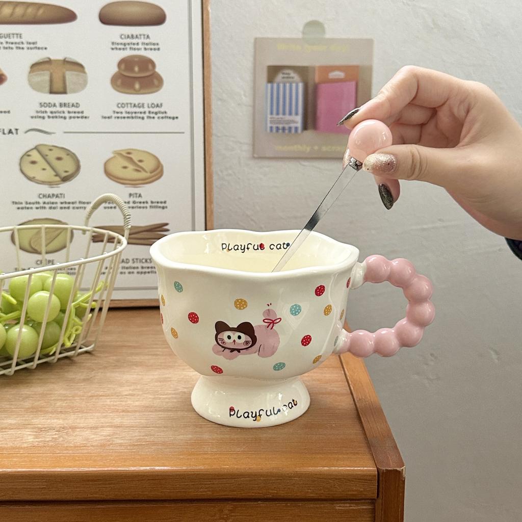 Dawanie Dziewczynkom Prezentów Urodzinowych Wysokiej Wartości Ceramiczny Kubek w Kropki Szczeniak Kreatywny Kreskówkowy Kubek do Wody Pamiątka