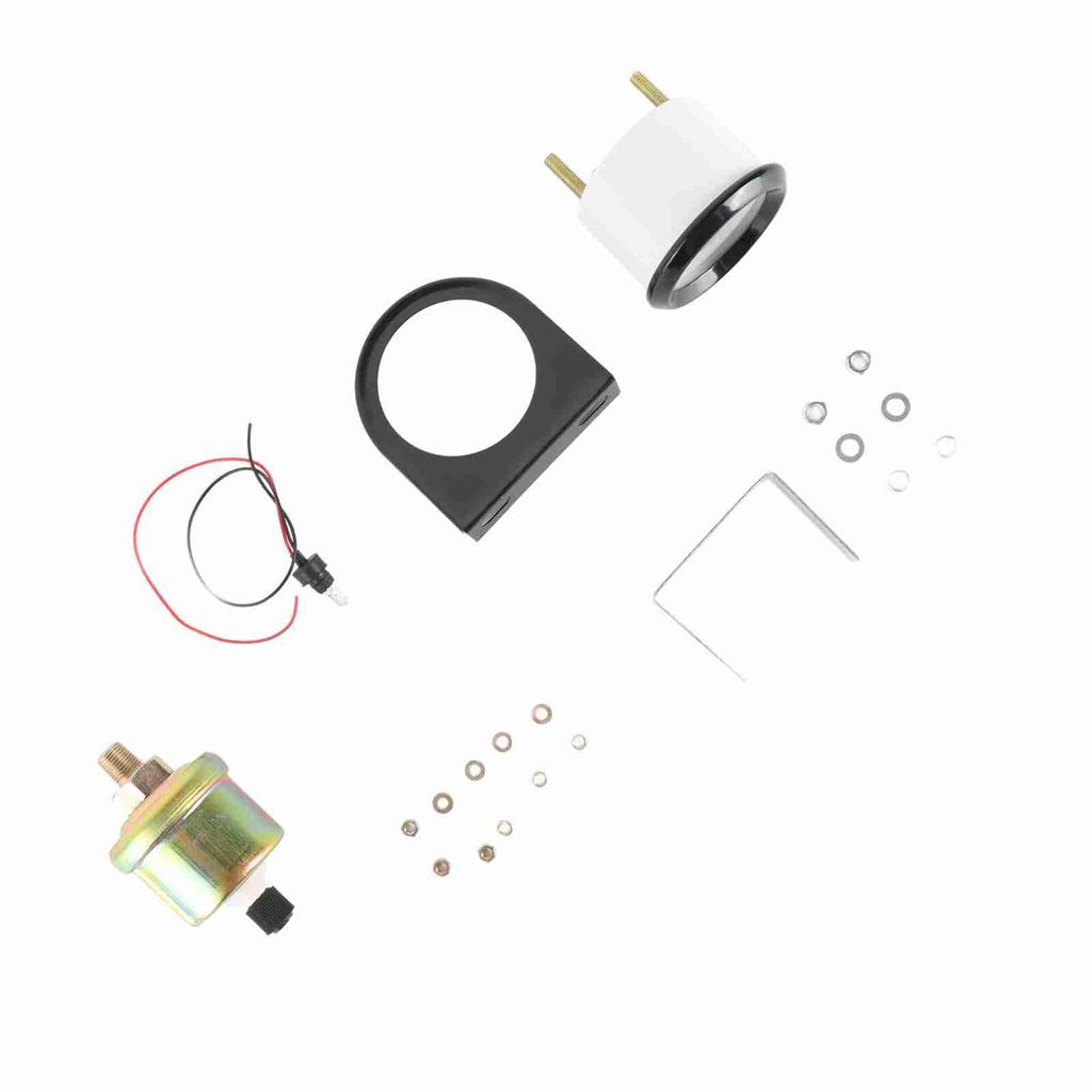 52mm Oil Pressure Gauge 0 100PSI Automobile Oil Pressure Gauge with Sensor for 12V Vehicle