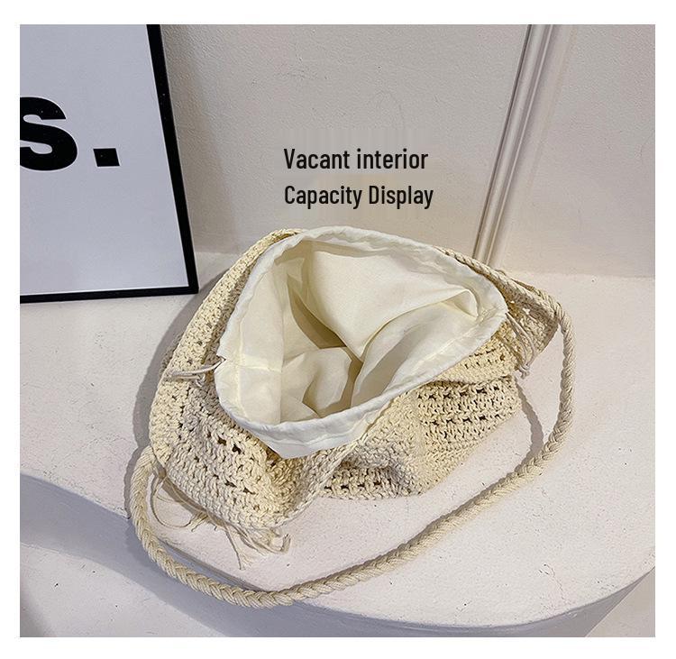 2025 Retro Mångsidig Vävd Handväska med Stor Kapacitet - Stilfull, Utskuren Design för Pendlar