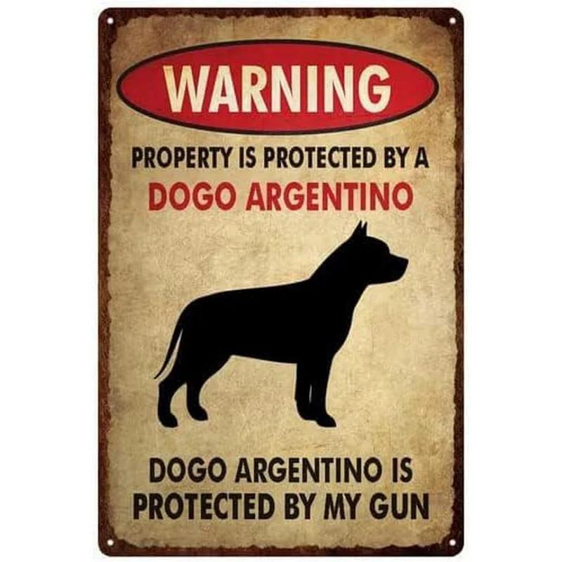 Uwaga na psy Metalowe znaki Plakaty ścienne Tabliczka Znak ostrzegawczy Dekoracja Vintage Malarstwo żelazne do domu Kawiarni Ogrodu Klubu Baru