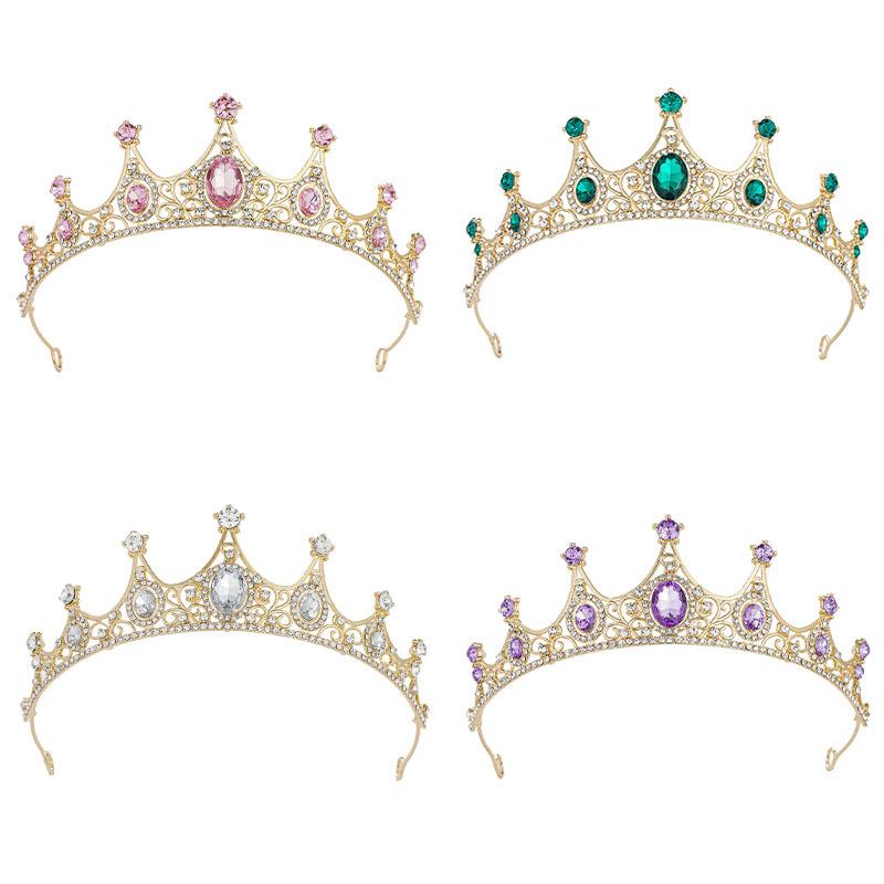 High End and Elegant Crown Girls' Hairbands Hair Clips Headwear Bride's Crown Princess Children Little Girls' Headbands and Hair Clips