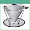 Reusable Steel Stainless Home Pour Coffee Filter Nonslip Over Dripper Strainer