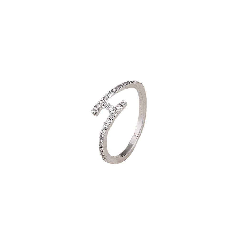 Simple and Fashionable H-letter Ring for Women, Personalized and Fashionable Open Mouth Rings
