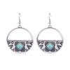 Ethnic Vintage Blue Beads Waterdrop Round Earrings for Women Boho Creative Geometric Silver Color Dangle Earrings Jhumka Jewelry