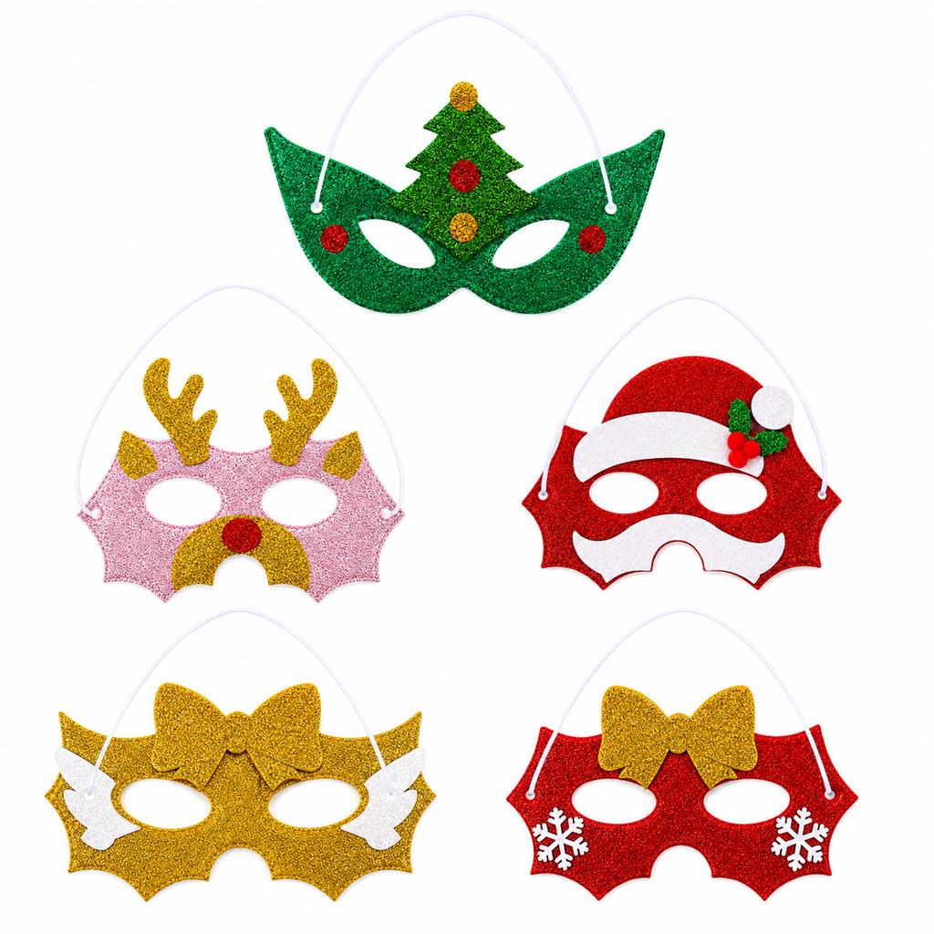 Christmas Party Antlers Mask Half Face Eye Mask Elk Christmas Tree Carnival Party Decoration Accessories for Adults