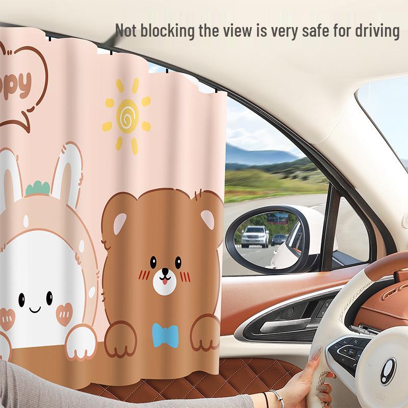 Tecknad babybilssolskydd: Mörkläggande Sidofönstergardin för Avskildhet & Värmeisolering