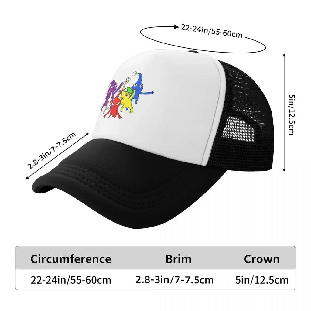 Pikmin Cap Fashion Casual Mesh Baseball Caps Adjustable Hat Hip Hop Summer Unisex Baseball Hats Polychromatic
