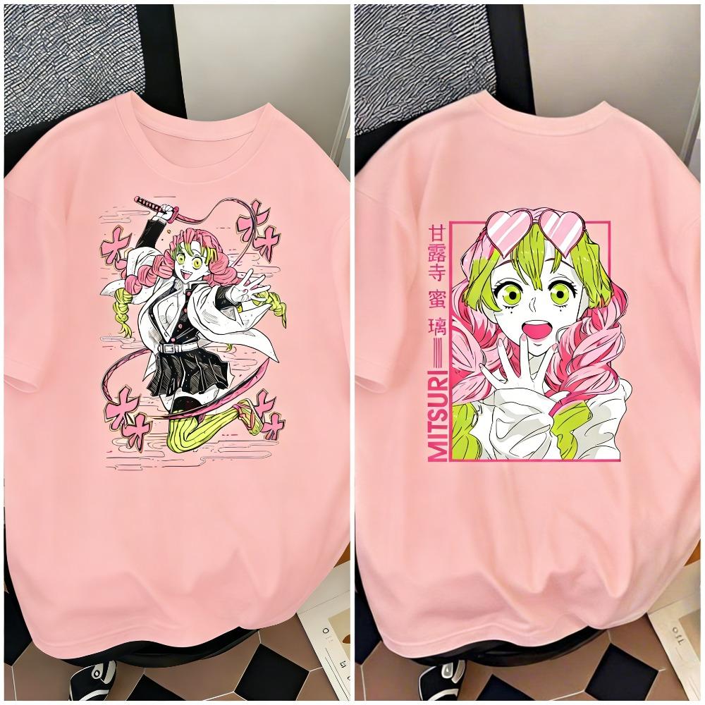 Plus Size Demon Slayer Anime Printed Unisex WomenTshirt Casual Parent Child Tops Fashion Harajuku Style Street Wear Y2K Summer