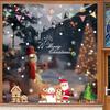 Christmas Snowman Activity Shopping Center Scene Decoration Stickers, Festive Atmosphere Static Glass Stickers