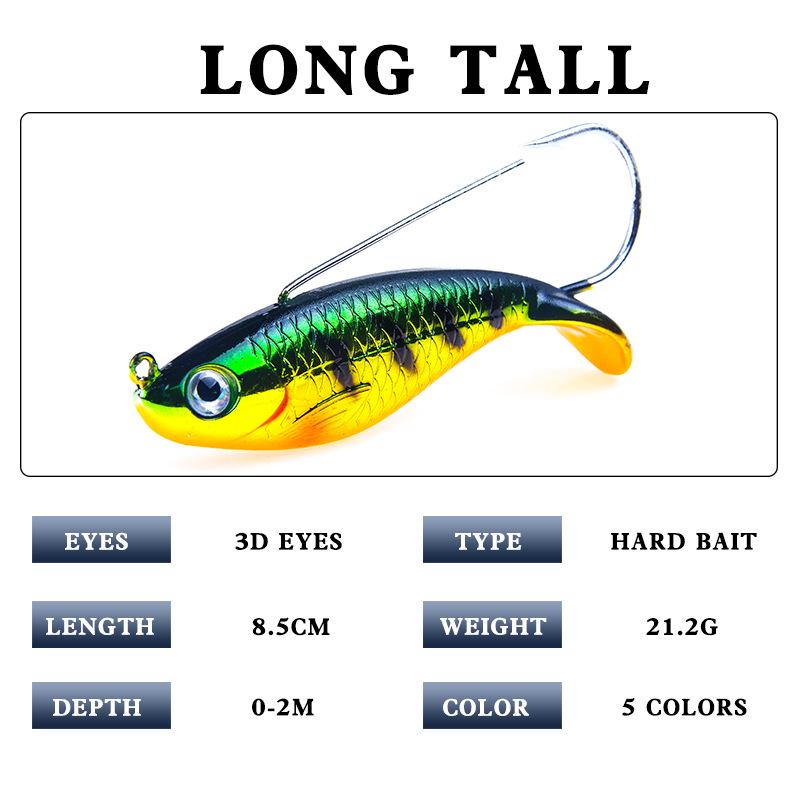 Simulated Fish Scale Lure: 8.5cm/21.2g Single Hook Hard Bait for Fishing