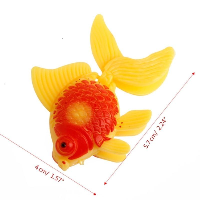 3-teiliger künstlicher Aquariumfisch aus Kunststoff, Goldfisch, realistisches bewegliches Fake-Ornament für Garnelen-Riffaquarien