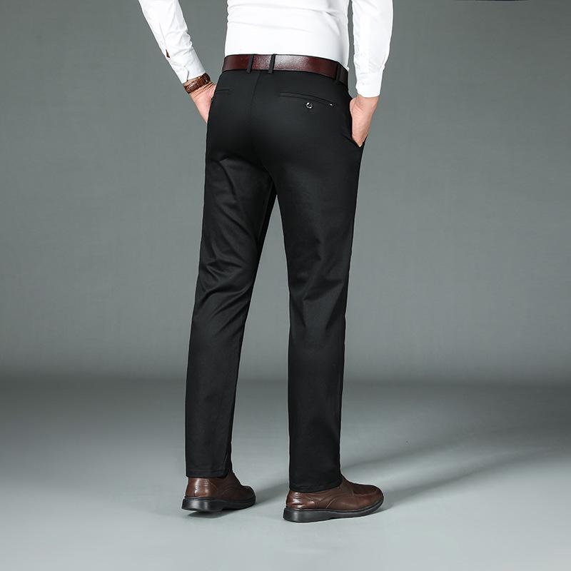 Men's Bamboo Fiber Elastic Business Casual Anti-Wrinkle Straight Pants