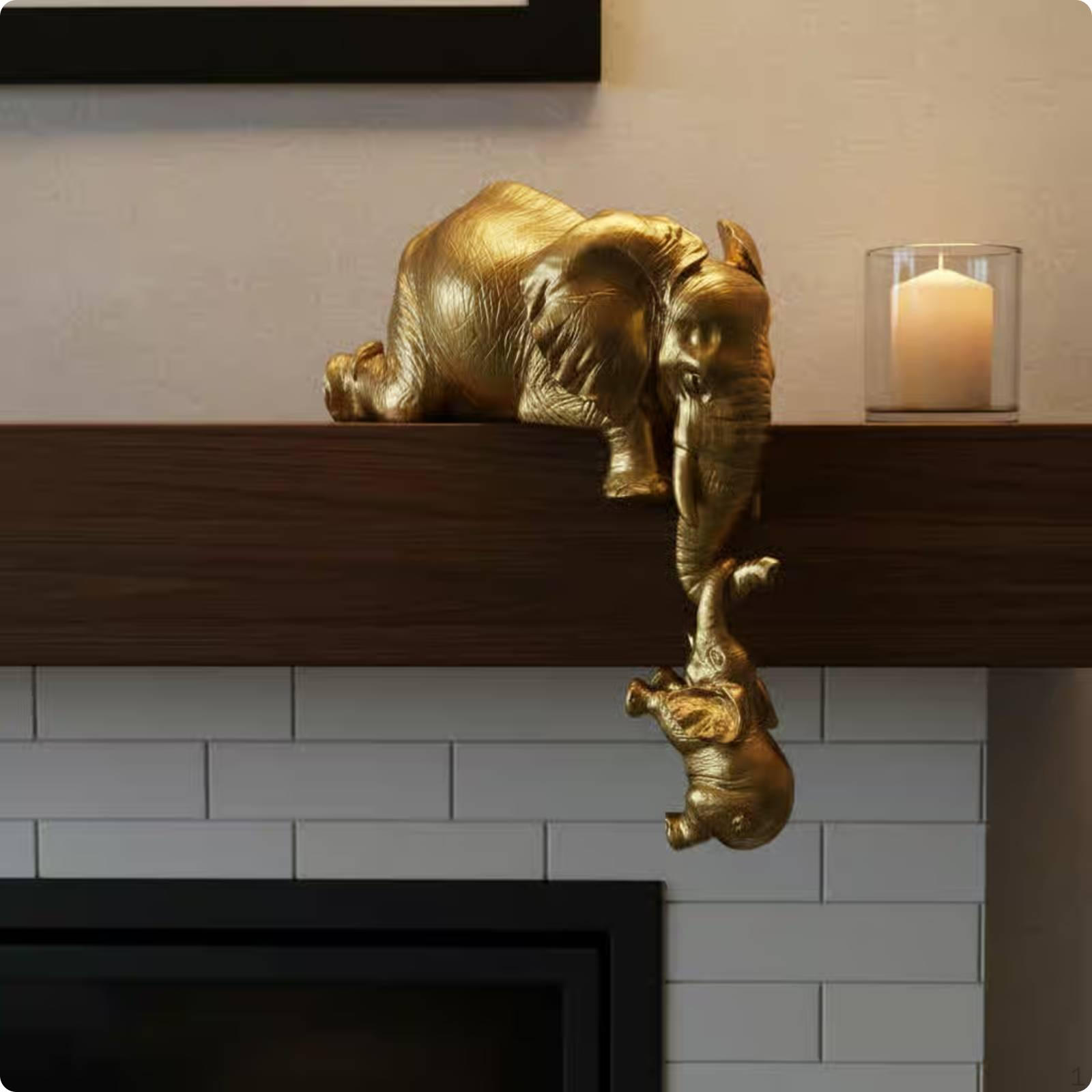 Elephant Statue Tabletop Decor Figurine Resin Animal Sculpture