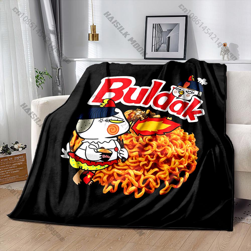 16 Styles Spicy Chicken Noodles Instant Noodles Print Blanket Fun Holiday Gift for Family Friends Home Sofa All Seasons Blanket