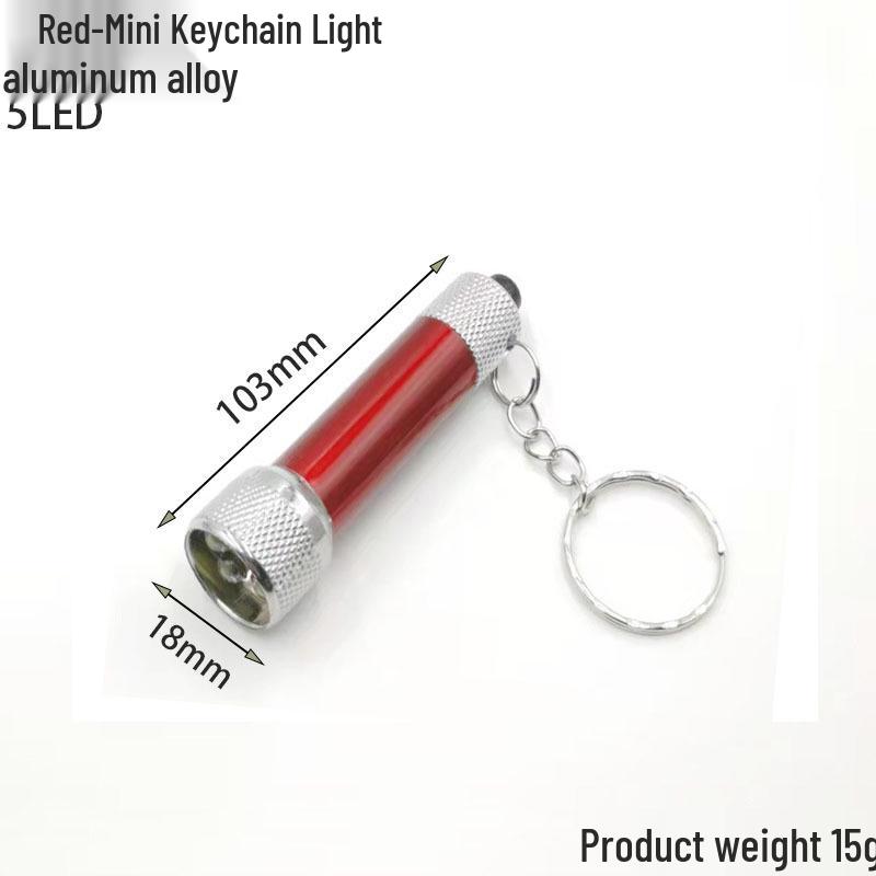 Mini 5-LED Aluminum Keychain Light: Portable, Strong, Multifunctional Outdoor Flashlight Gift