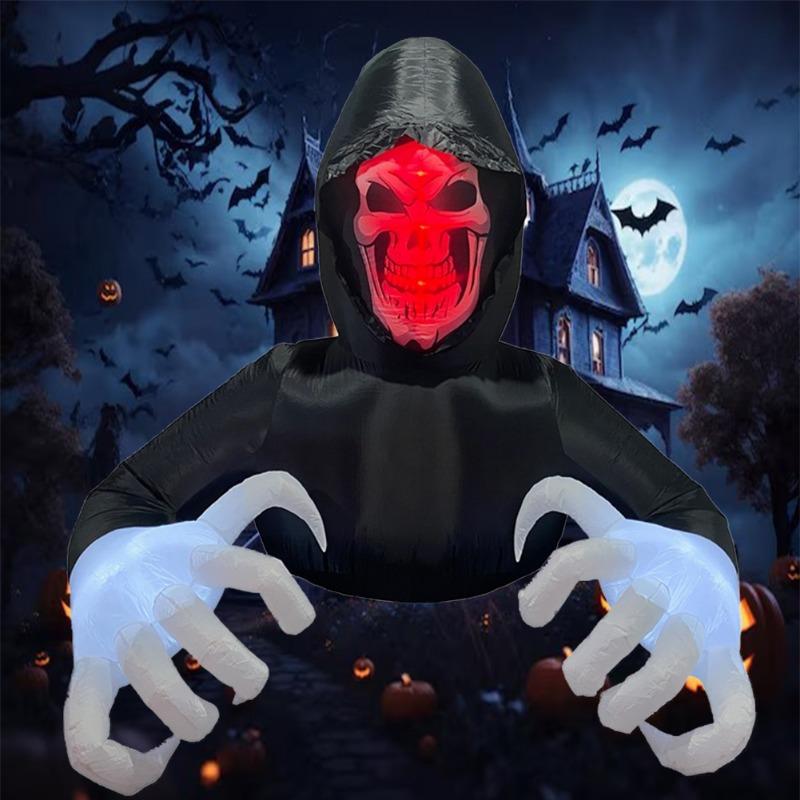 Inflatable Toy Giant Hands Ghost Halloween Inflatable Model Luminous Inflatable Model Halloween Atmosphere Decoration Model