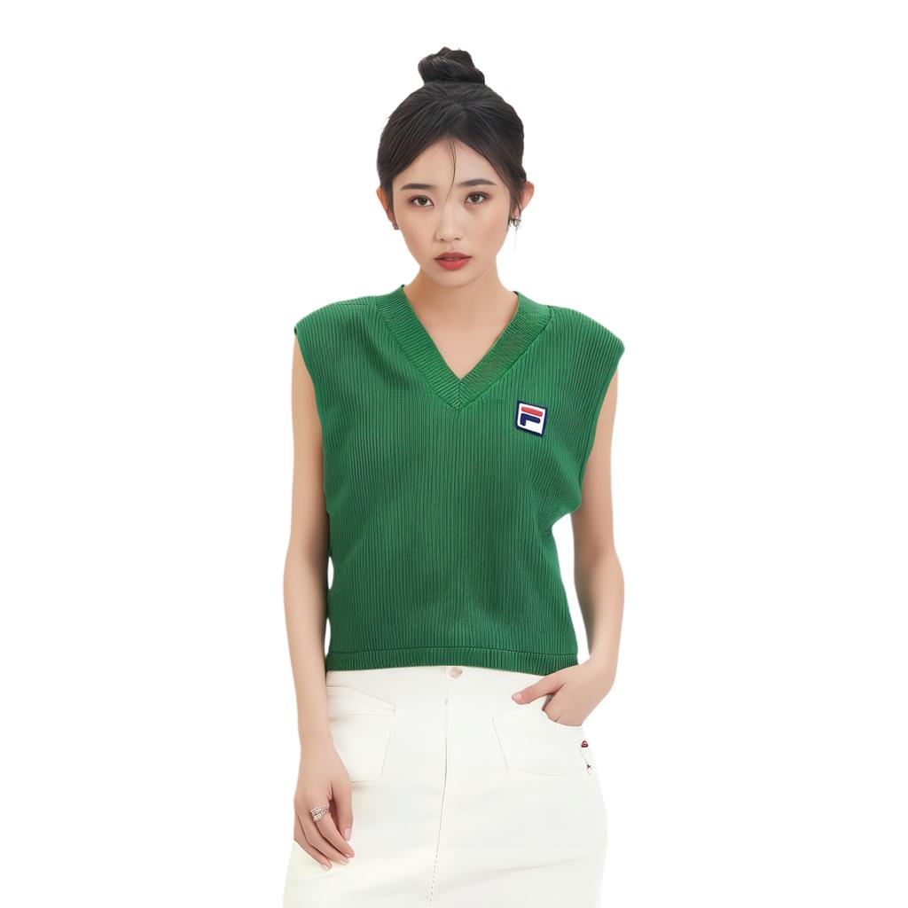 FILA X Hailey Collaboration Simple Versatile Comfortable College Style Tennis Vest Women tops Green A71W523102F-GN